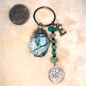 Personalized Healing Stones and Crystal Keychains Tree Agate